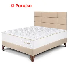 PARAISO - Dormitorio Europeo Royal Elizabeth Blocks 2 Plazas Champagne + 2 Almohadas Viscoelásticas