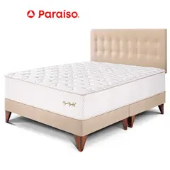 PARAISO - Dormitorio Europeo Royal Elizabeth King Champagne + 2 Almohadas Viscoelásticas