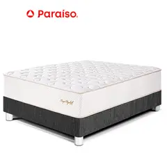 PARAISO - Cama Royal Elizabeth 2 Plazas Charcoal + 2 Almohadas Viscoelásticas + Protector