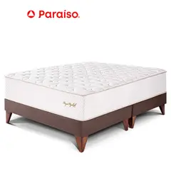 PARAISO - Cama Europea Royal Elizabeth Queen Chocolate + 2 Almohadas Viscoelásticas