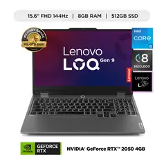 LENOVO - Laptop LOQ Intel Core i5-12450HX 8GB RAM 512GB SSD NVIDIA RTX 2050 15.6" FHD 144 Hz