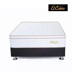 EL CISNE - Juego De Cama Valentte Negro 1.5 Plazas Colchón + Tarima