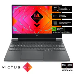 HP - Laptop Victus AMD Ryzen 5 8645Hs 8GB 512GB Rtx3050 6GB