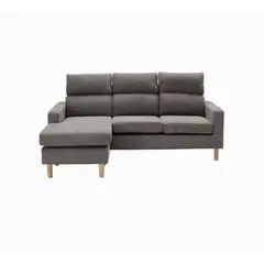 CASA JOVEN - Seccional Sofá Puff Tela Beige 194 X 136 X 90 Cm