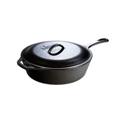 CRATE & BARREL - Sartén Honda de Hierro Fundido con Tapa de 4.7L LODGE