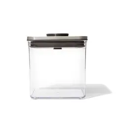 CRATE & BARREL - Contenedor Cuadrado con Tapa de Metal 2.8 QT OXO