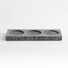 CRATE & BARREL - Jabonera de Mármol Hayes 3 Espacios