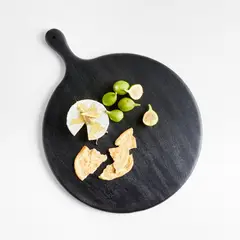 CRATE & BARREL - Tabla De Servir Tondo De Madera Ebonizada
