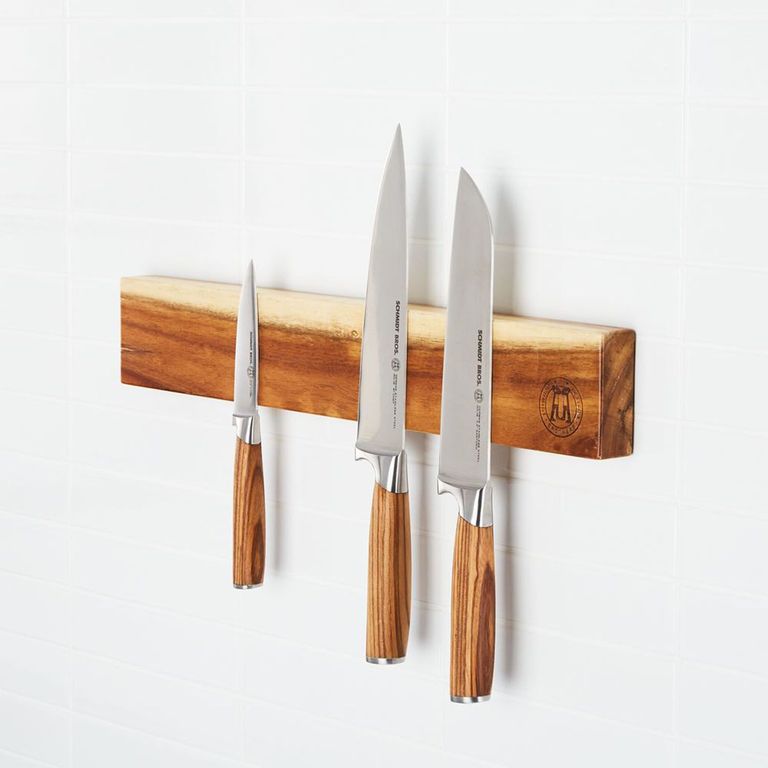 Barra de Pared Magnética de Madera Acacia para Cuchillos Schmidt Brothers