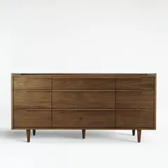 CRATE & BARREL - Cómoda Tate Nogal 9 Cajones