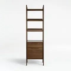 CRATE & BARREL - Librero Tate 4 Repisas 2 Cajones
