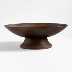 CRATE & BARREL - Bowl Pedestal de Servir Madeira de Madera