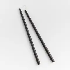 CRATE & BARREL - SET 2 VELAS NEGRO 18in