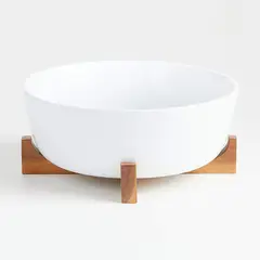 CRATE & BARREL - Tazón Grande Para Hornear Oven-to-table Con Soporte De Madera