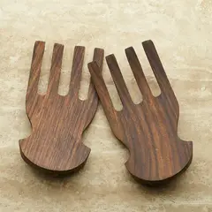 CRATE & BARREL - Set de 2 Manos de Ensalada de Acacia