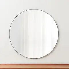 CRATE & BARREL - Espejo de Pared Redondo Edge Gunmetal 122cm