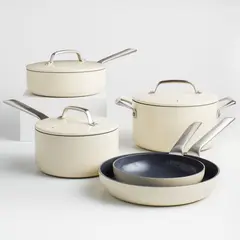 CRATE & BARREL - Juego de Ollas 8 Piezas Antiadherente de Cerámica Evencook