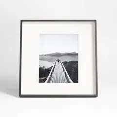 CRATE & BARREL - Marco De Foto Negro Cepillado 37cm