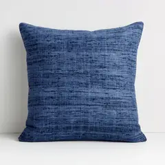 CRATE & BARREL - Funda de Cojín Sari Azul de Seda 51x51cm