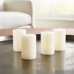 CRATE & BARREL - Set de 4 Velas Pillar 5x8cm