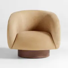 CRATE & BARREL - Sillón Giratorio Kessler Cuero