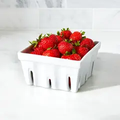 CRATE & BARREL - Colador de Porcelana Blanca