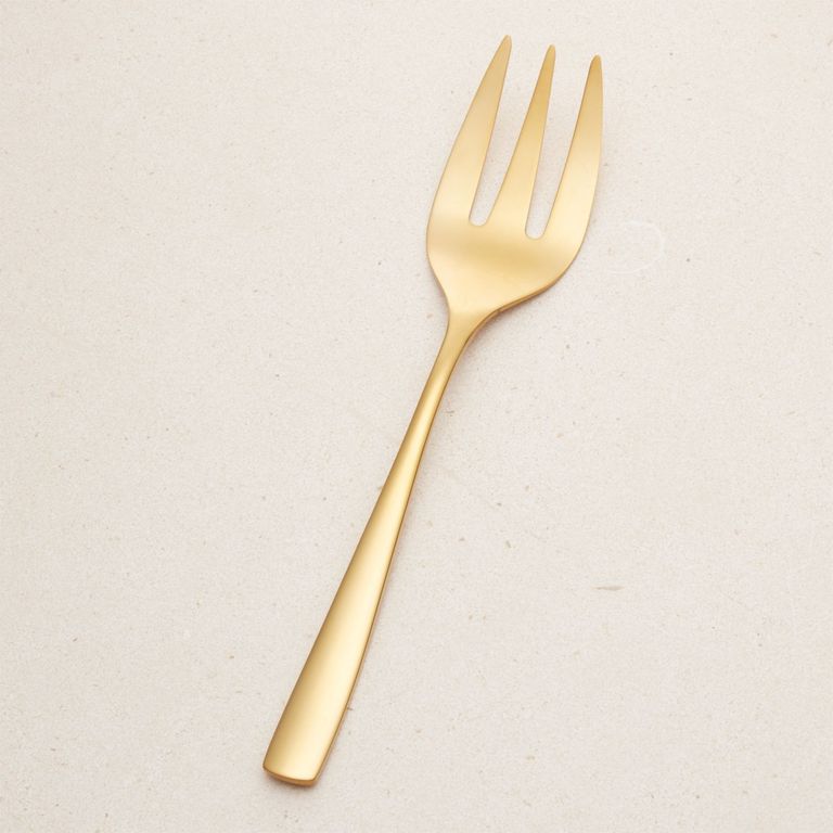 Tenedor para Servir Dorado