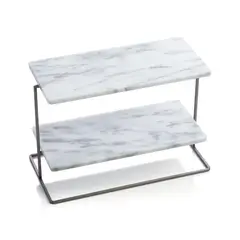 CRATE & BARREL - Bandeja para Servir de 2 Niveles de Mármol French Kitchen
