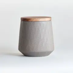 CRATE & BARREL - Canister Pequeño Ethan Gris