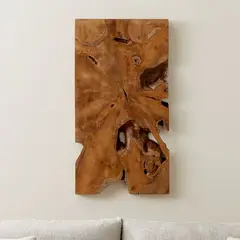 CRATE & BARREL - Arte para Pared de Teca Slice