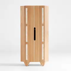 CRATE & BARREL - Librero Penny Galveston de Madera con 2 Puertas
