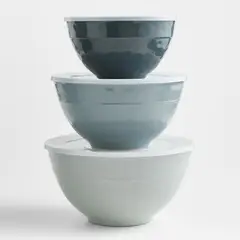 CRATE & BARREL - Set de 3 Bowls con Tapa