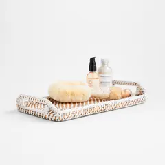 CRATE & BARREL - Bandeja Vanity Sedona Blanco