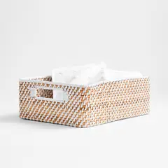CRATE & BARREL - Organizador Bajo Sedona Blanco