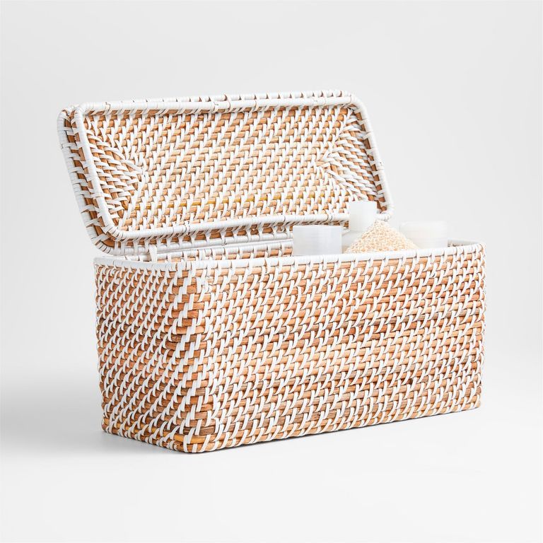 Organizador Rectangular con Tapa Sedona Blanco