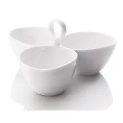 CRATE & BARREL - Salsero de 3 partes Mercer White