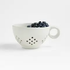 CRATE & BARREL - Taza Colador de Gres Blanco