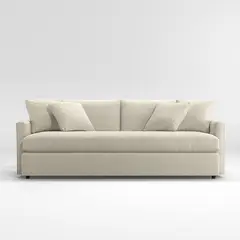 CRATE & BARREL - Sofá Lounge Weave con Estructura de Madera de 4 Cuerpos