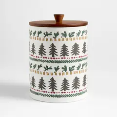 CRATE & BARREL - Canister Nórdico Fair Isle Navideño