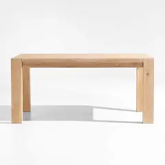 CRATE & BARREL - Mesa de Comedor Terra de Madera Maciza de Roble Blanco Natural 165cm