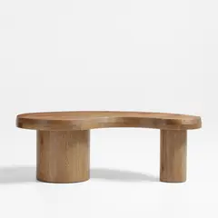 CRATE & BARREL - Mesa de Centro Augie de Madera Oscura de Roble