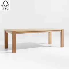 CRATE & BARREL - Mesa de Comedor Terra de Madera Maciza de Roble Blanco Natural (8 a 10 Puestos)
