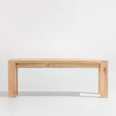 CRATE & BARREL - Banco de Comedor Terra de Madera Maciza de Roble Natural 129cm