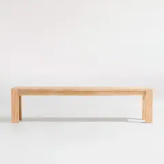 CRATE & BARREL - Banco de Comedor Terra de Madera Maciza de Roble Natural 193cm
