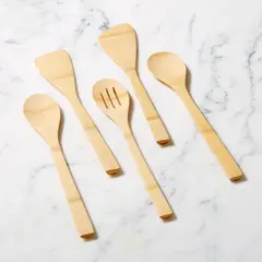 CRATE & BARREL - Set de 5 Utensilios de Bambú para Cocina