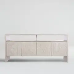 CRATE & BARREL - Aparador Dunewood de Madera de Mango 4 Puertas