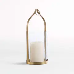 CRATE & BARREL - Fanal de Latón Priya Mediano