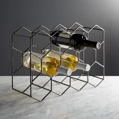 CRATE & BARREL - Organizador de 11 Botellas de Vino Grafito