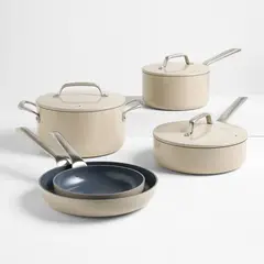 CRATE & BARREL - Juego de Ollas 8 Piezas Antiadherente de Cerámica Evencook