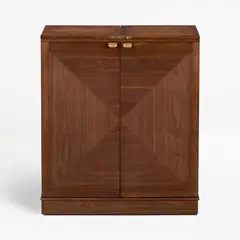 CRATE & BARREL - Bar Maxine de Madera Nogal 2 Puertas